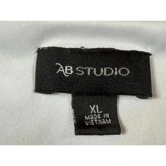 AB Studio Women's XL Blue Chevron Sleeveless Tank Top - Picture 3 of 7